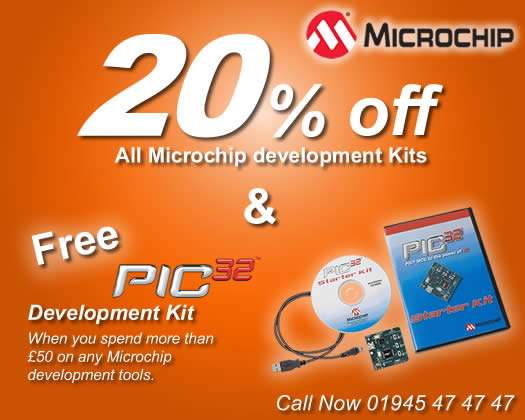 Microchip 20% off all development kits